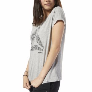 Reebok Graphic Series Aerowarm Easy T Shirt Damen - Grau - DE 571-JBT